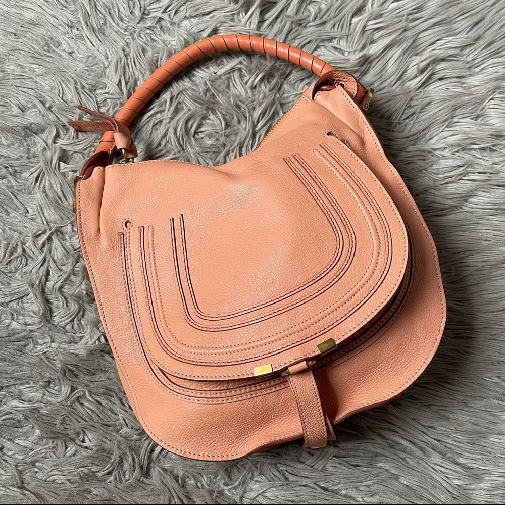 Chloe Large Orange Marcie Hobo Bag